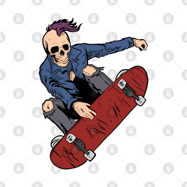 Skateboarding skeleton by MaryJsi