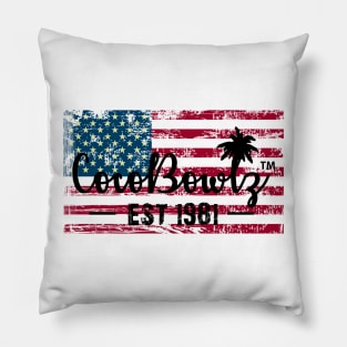 CocoBowlz Est 1981 American Flag Tee Shirt Pillow