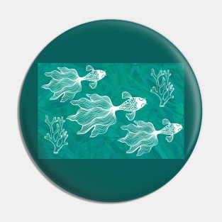 Abstract Betta Fish Scene Pin