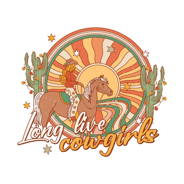 Cowgirl, Horses, Boho Western Sayings Long Live Cowgirls, Cactus Desert by ThatVibe