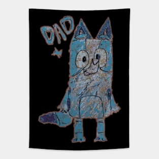 Sketch Bluey Dad Vintage Tapestry