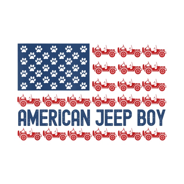 American Jeep Boy USA Flag Jeep by Oska Like