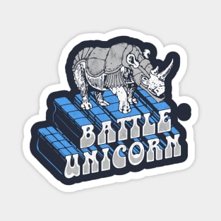 Battle Unicorn! Funny Vintage Armored Rhino Distressed Silly Magnet