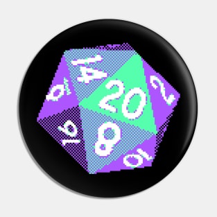 Pixel D20 Dice - Blue and Green Pin