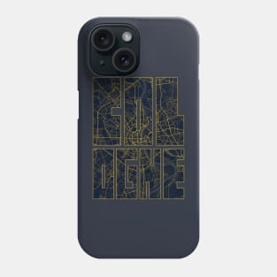 Cologne, Germany City Map Typography - Gold Art Deco Phone Case