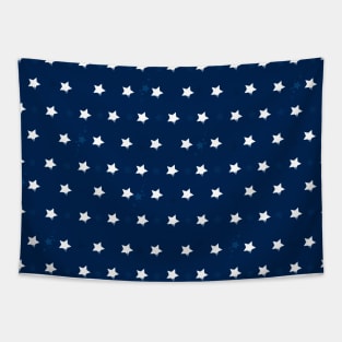 Shining navy and white little stars Tapestry