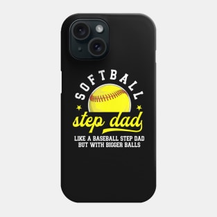 Softball Step Dad Of A Softball Player Stepfather Phone Case