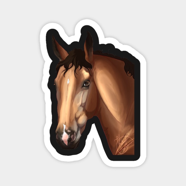 Buckskin Horse Profile Magnet by kelseydjpaint