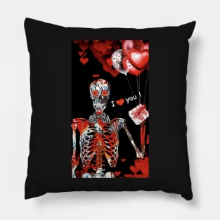 “Skeleton Heart Throb” Pillow