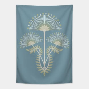 MIMOSA Art Deco Floral in Cream White and Sage Green - UnBlink Studio by Jackie Tahara Tapestry