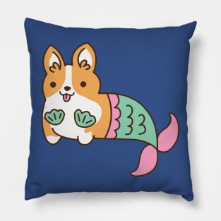 corgi mermaid Pillow