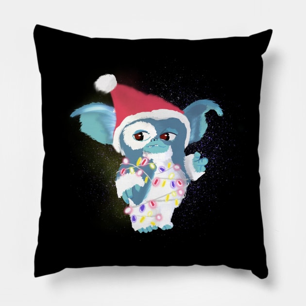 Gizmo Christmas Pillow by Srta.Poppy