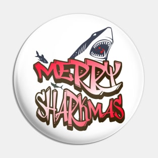 Merry Sharkmas funny Christmas Pin