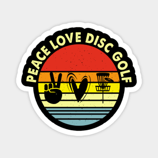 Disc Golf - Peace Love Disc Golf Magnet