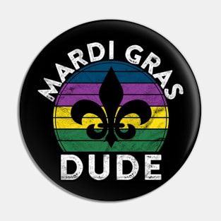 Mardi Gras Dude Sunset Gift Masquerade Costume Beads Parade Pin