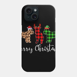 Merry Christmas Leopard Red Green Plaid Miniature Schnauzer Phone Case