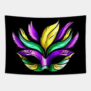 Purple, Green And Golden Mask For Mardi Gras Tapestry