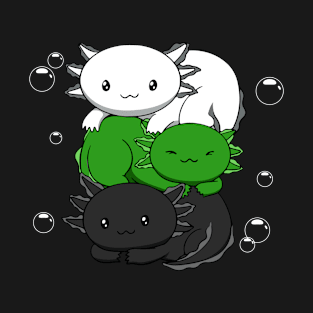 Neutrois Flag Axolotl Pile Kawaii Neutrois Pride LGBTQ Gift T-Shirt