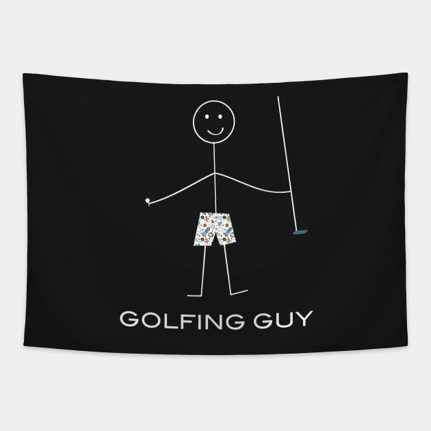 Funny Mens Golf Golfing Guy Tapestry by whyitsme