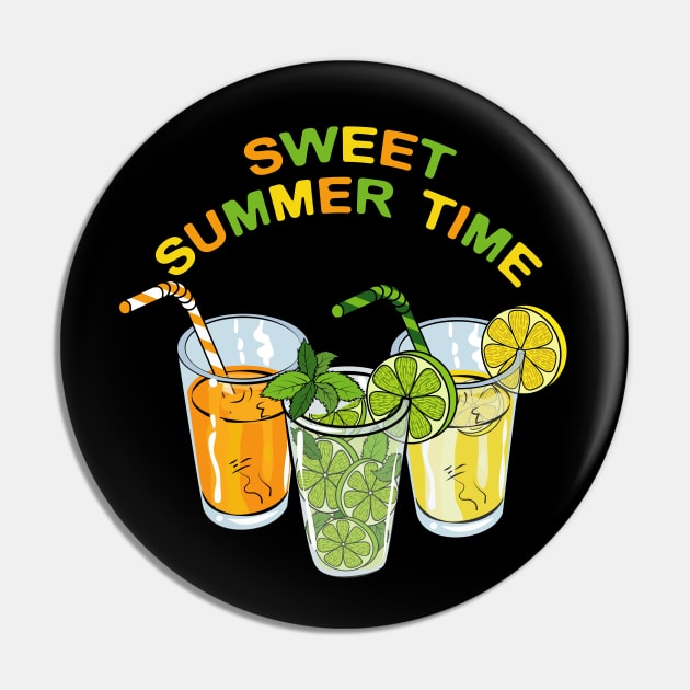 Sweet Summer Time - Cold Drinks Pin by Designoholic