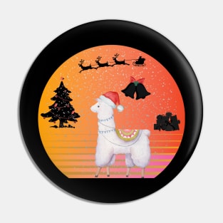 Llama Santa Happy Pin