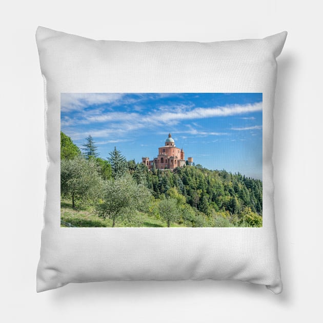 San Luca Sanctuary view Pillow by TDArtShop