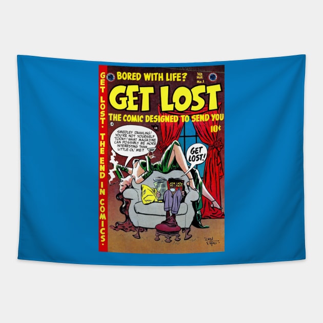 Get Lost Comics 1954, Vintage Comic Book Cover Art Tapestry by CreativeUnrest