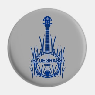 Bluegrass Banjo Music Blue Original Blue Grass Pin