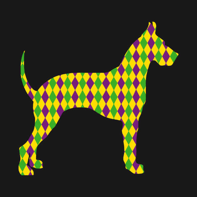 Harlequin Great Dane Silhouette by Art by Deborah Camp