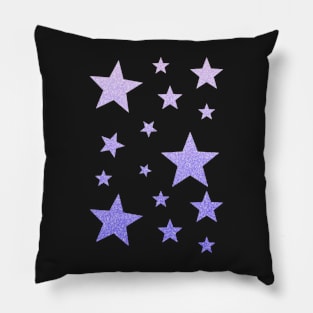 Pastel Purple Ombre Faux Glitter Stars Pillow