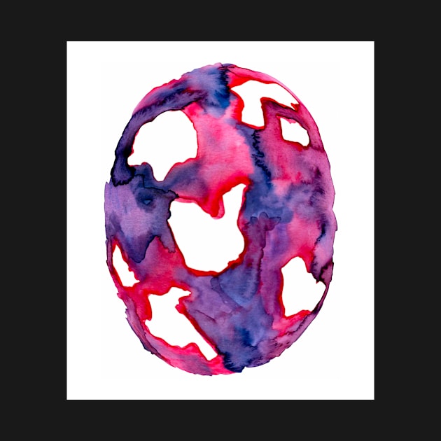 Vibrant Pink, Purple, and Magenta Watercolor Abstract Orb by gloobella