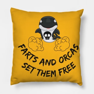 Farts And Orcas Set Them Free Cute Pillow