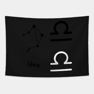 Libra Star Sign Symbol and Constellation Sticker Pack Tapestry