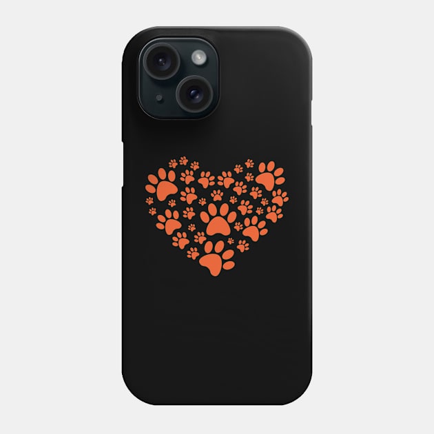 Dog Paws Love Heart Phone Case by BrickorBrackdesigns