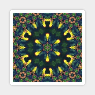 Psychedelic Hippie Yellow Green and Blue Magnet