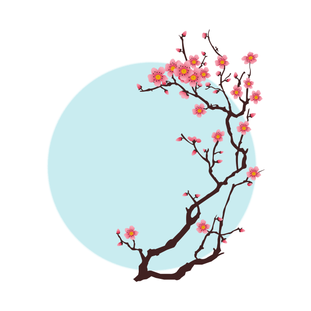 Cherry Blossom Branch against blue sky design by Dexter Lifestyle