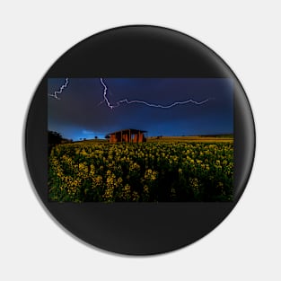 Lightning over the canola field Pin