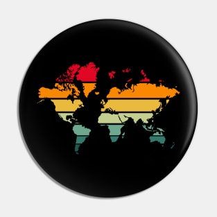 World map Retro style Pin