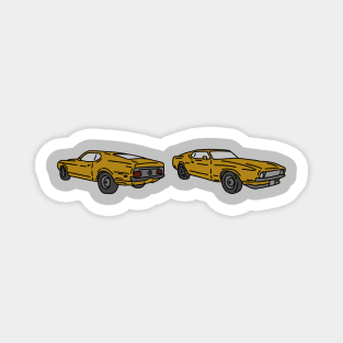 hand drawn vintage retro muscle cars Magnet