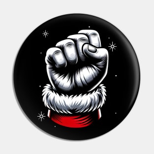 Santa claus raised fist Pin