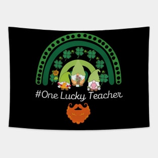 One Lucky Teacher Groovy Retro Teacher St Patrick's Day Tapestry