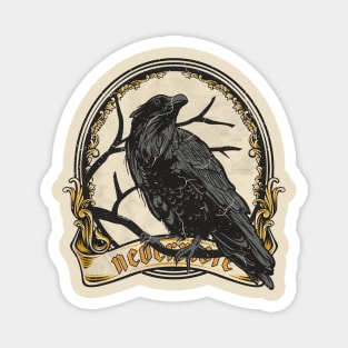 Dark Gothic Raven - EAP Nevermore Vintage Frame 1 Magnet