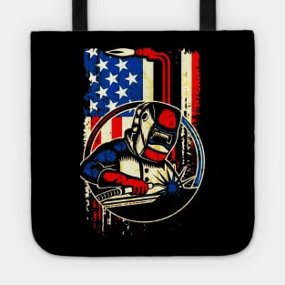 Weld Vintage American Flag Welding Tote