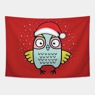 Christmas Winter Cute Owl Gift Tapestry