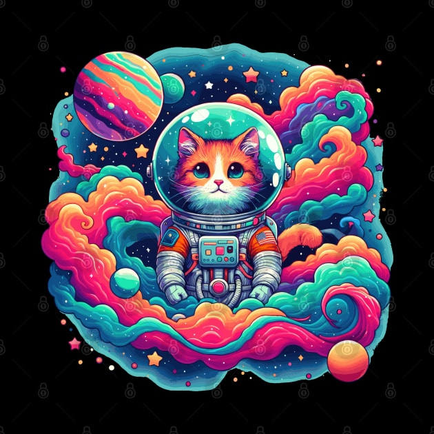 Astronaut Cat: Whimsical Space Kitty by SergioArt