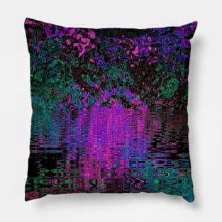 Magenta Abstract Fireworks Flower Pillow