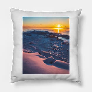 Lake Superior Golden Sunrise Pillow