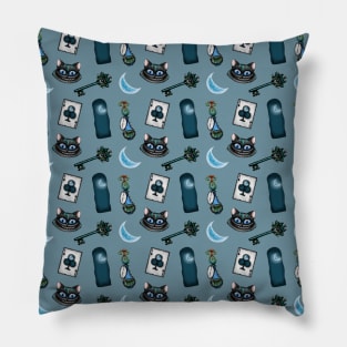 Cheshire Cat Dark Night Pattern Pillow