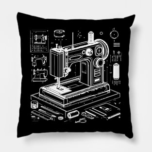 sewing machine design Pillow