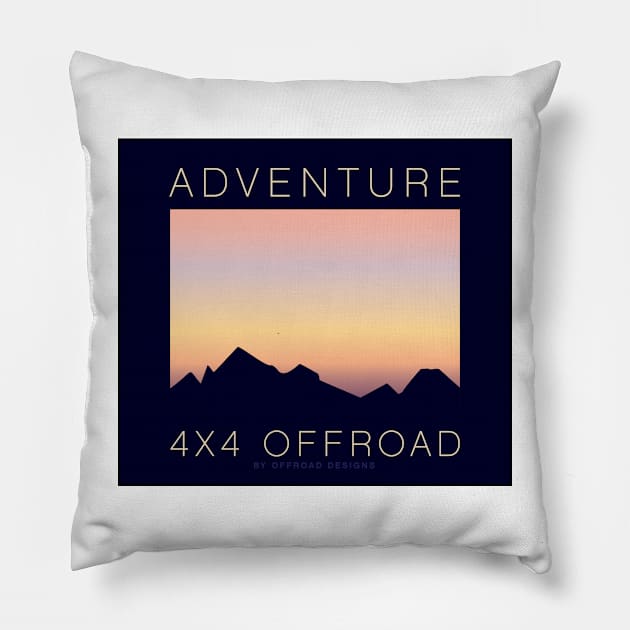 4x4 Offroad Adventure - Pastel Skies Pillow by OFFROAD-DESIGNS